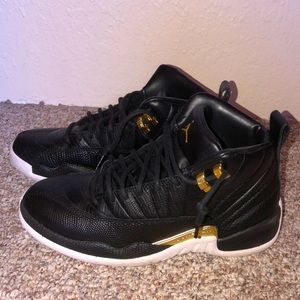 Jordan 12 Retro Black Metallic Gold White (W)